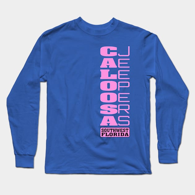 Pink Vertical Logo Long Sleeve T-Shirt by Caloosa Jeepers 